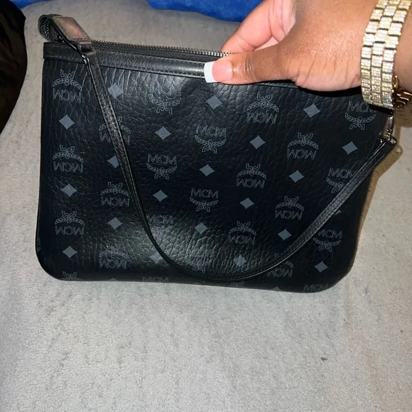 MCM Black Logo Shoulder Bag - Picture 1 of 4